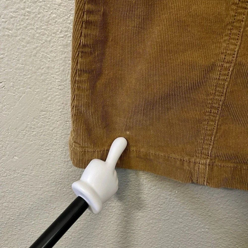Wild Pearl Y2K Corduroy Button Mini Skirt Brown Front Patch‎ Pockets Size 10